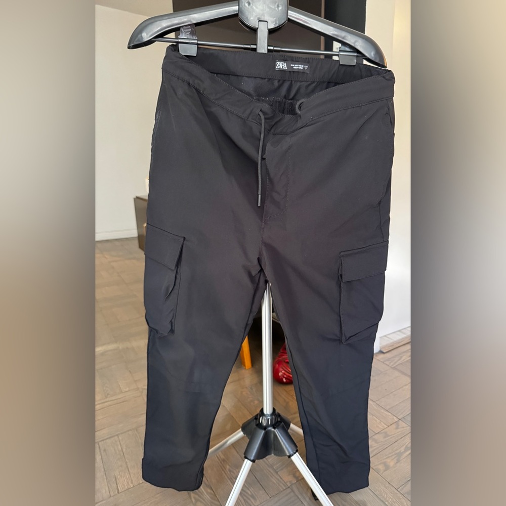 Zara Flexible Cargo Pant Black Size Medium